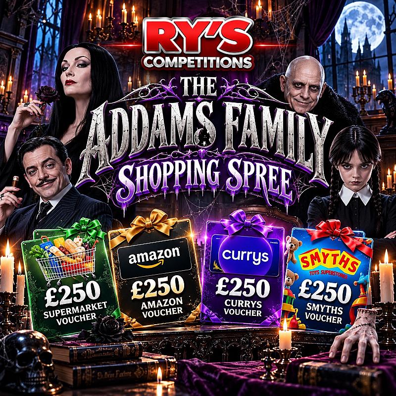 The Addam's Family Shopping Spree - £1,000 Worth Of Giftcards