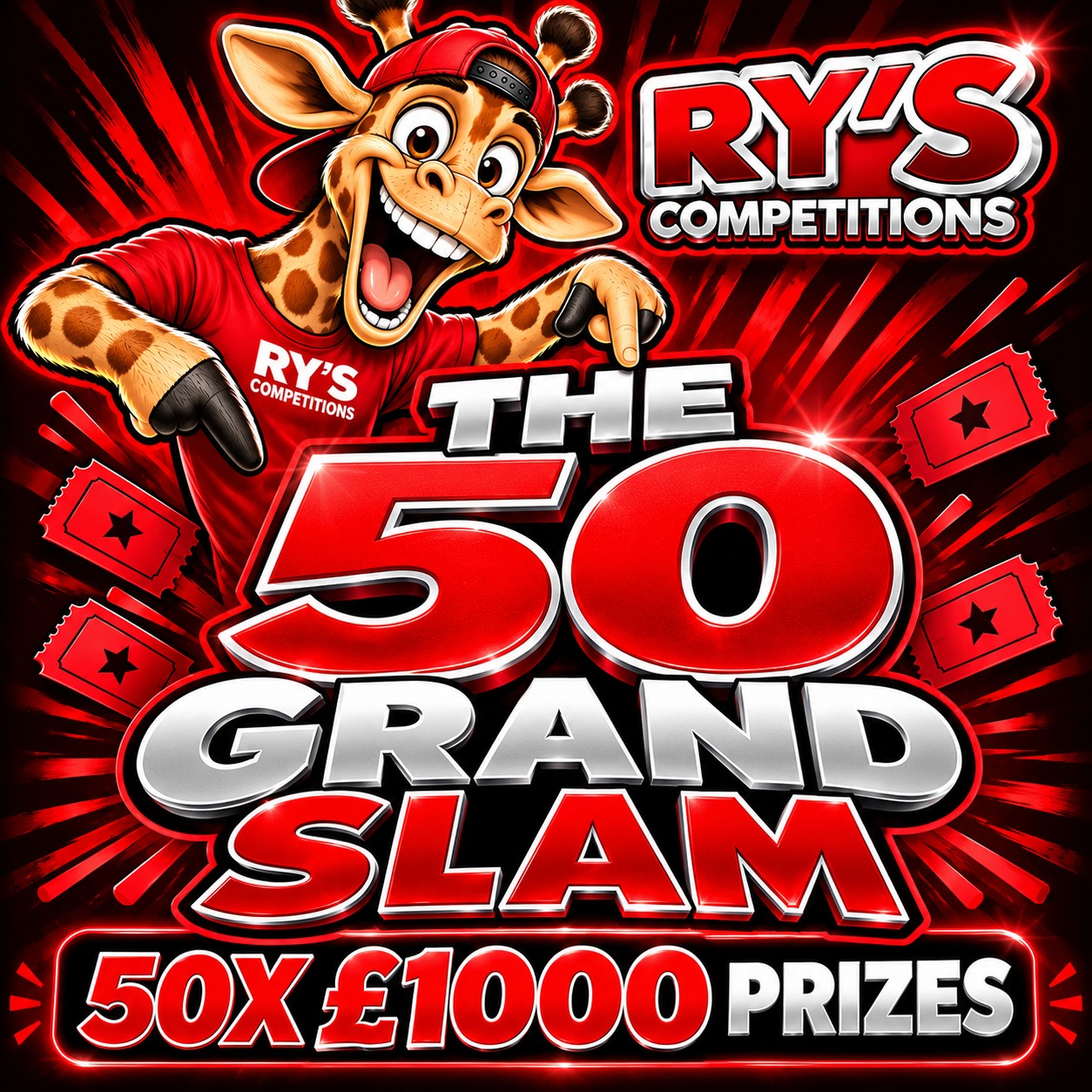 THE 50 GRAND SLAM – 50 x £1,000 PRIZES!