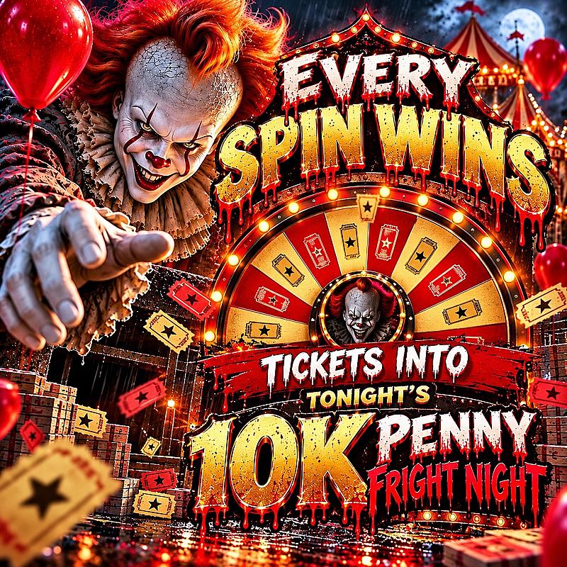 Every Spin Wins Tickets Into Tonight's £10,000 Penny Fright Night