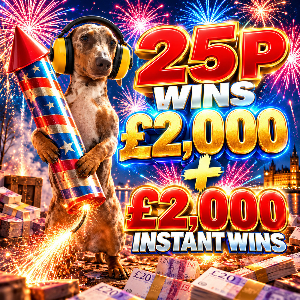 25P WINS £2,000 + £2,000 INSTANT WINS