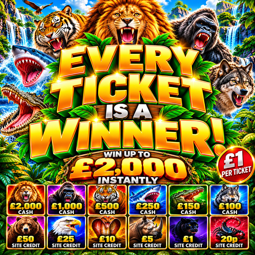 EVERY TICKET IS A WINNER - WIN UP TO £2,000 *AUTO DRAW*