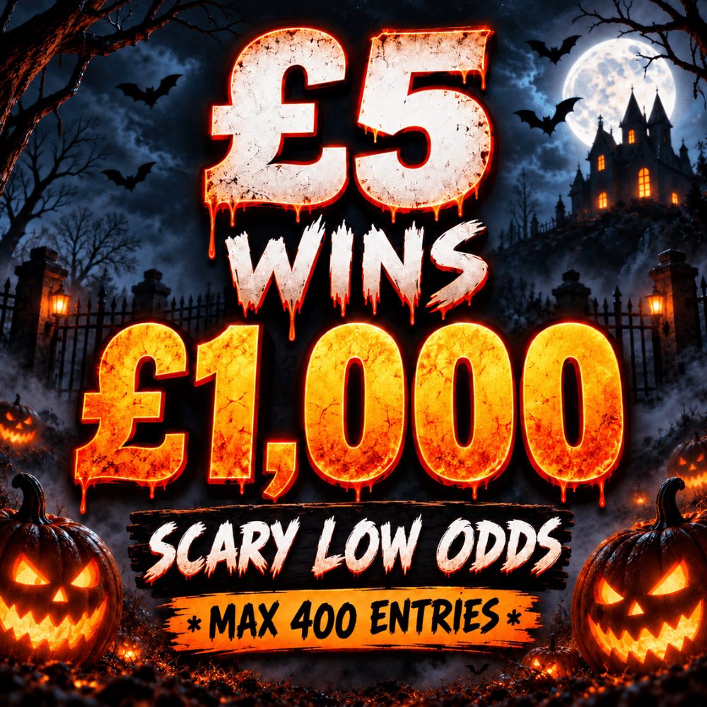 £5 WINS £1,000 * SCARY LOW ODDS ONLY 400 TICKETS *