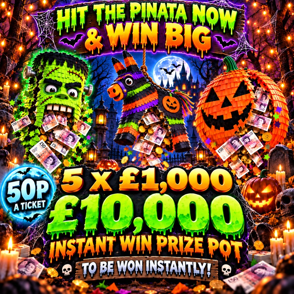 £10,000 PRIZE POT PINATA INSTANT WIN COMP - £250 END PRIZE *AUTO DRAW*