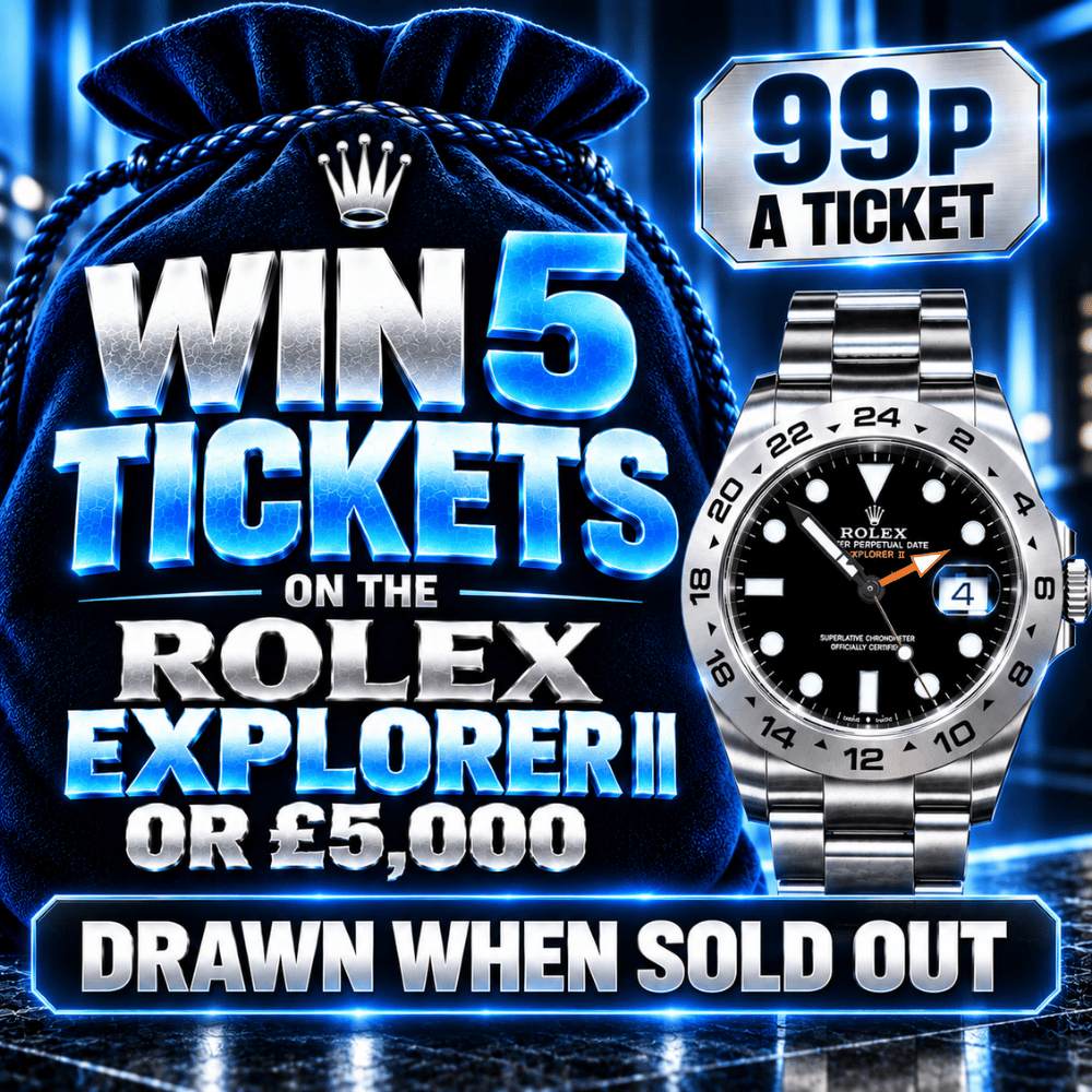 WIN 5 TICKETS ON THE ROLEX EXPLORER OR £5,000 CASH ALT #1 *AUTO DRAW*