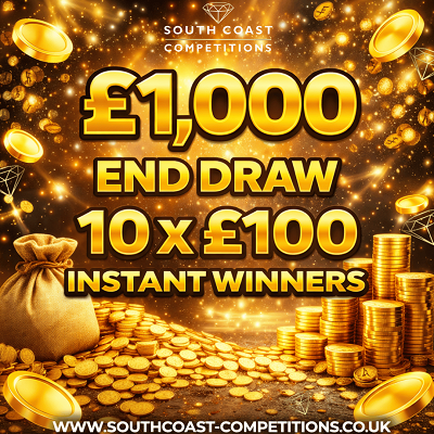 10 x £100 Instant Wins, £1,000 End draw!
