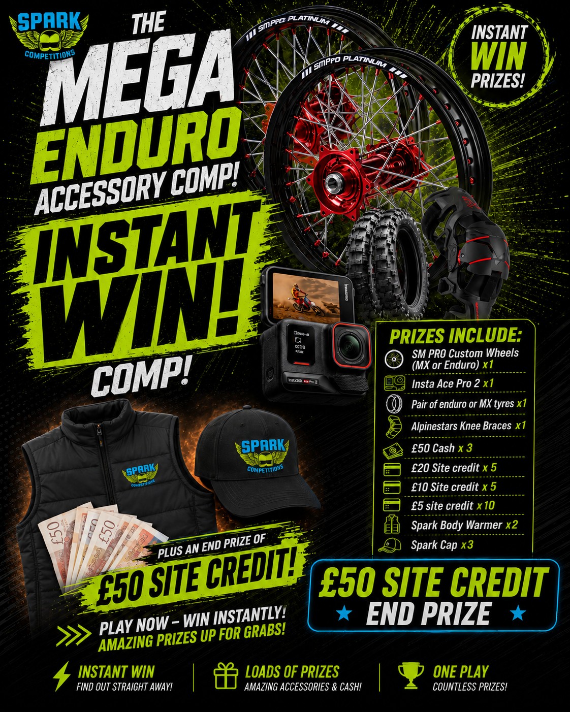 THE MEGA ENDURO ACCESSORY COMP! INSTANT WIN!