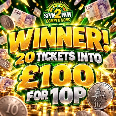 20 TICKETS INTO £100 FOR 10P