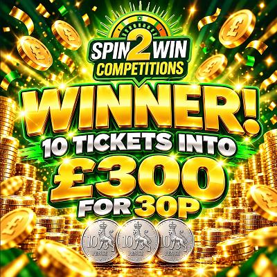 10 TICKETS INTO £300 FOR 30P