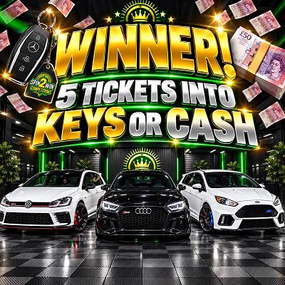 5 TICKETS INTO KEYS OR CASH