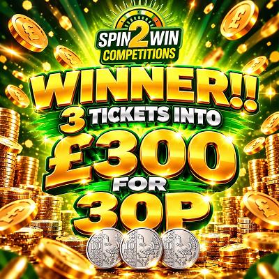 3 TICKETS INTO £300 FOR 30P