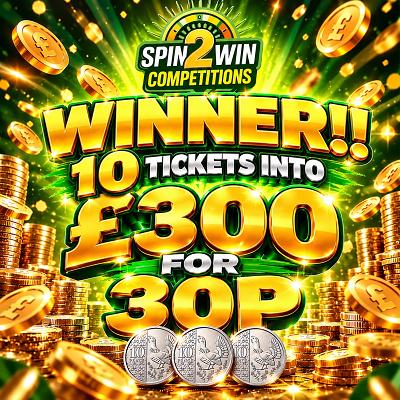 10 TICKETS INTO £300 FOR 30P