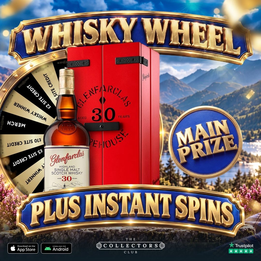 THE WHISKY WHEEL! WIN THIS GLENFARCLAS 30YO + 10 WIN SPINS!