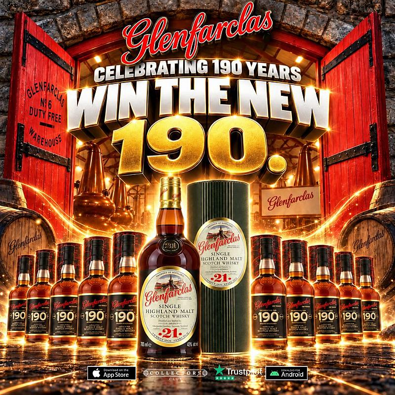 WIN THE BRAND NEW GLENFARCLAS 190TH ANNIVERSARY PLUS RARE 21YO PRE 1996 MAIN PRIZE! 