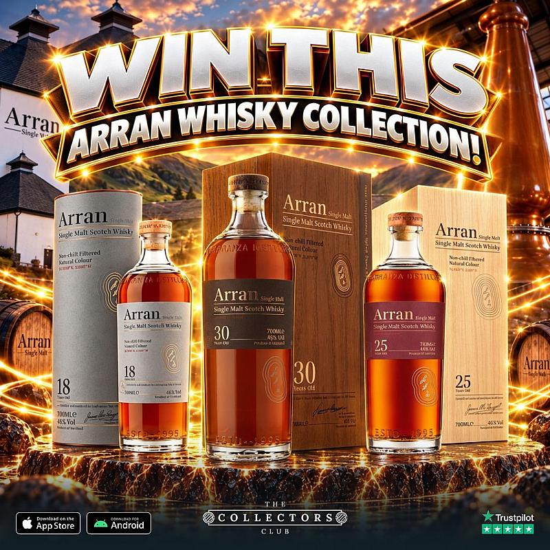 WIN THE ARRAN TRIO! 18 , 25 & 30 YEAR OLD! THREE BOTTLE PRIZE!