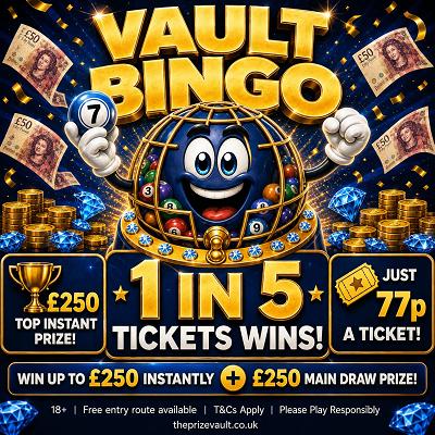 Vault Bingo — 1 in 5 Tickets Wins! 🎱