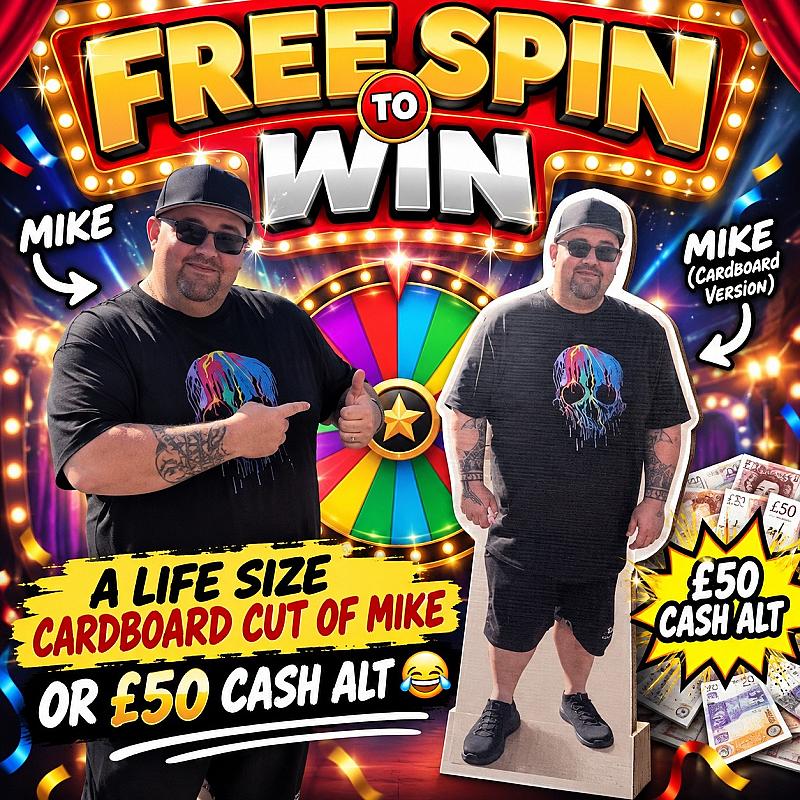 Free Spin Cardboard Mike 😂