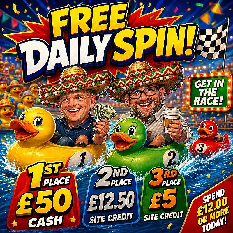 Live Tonight Daily Free Spin Big Duck Race!!