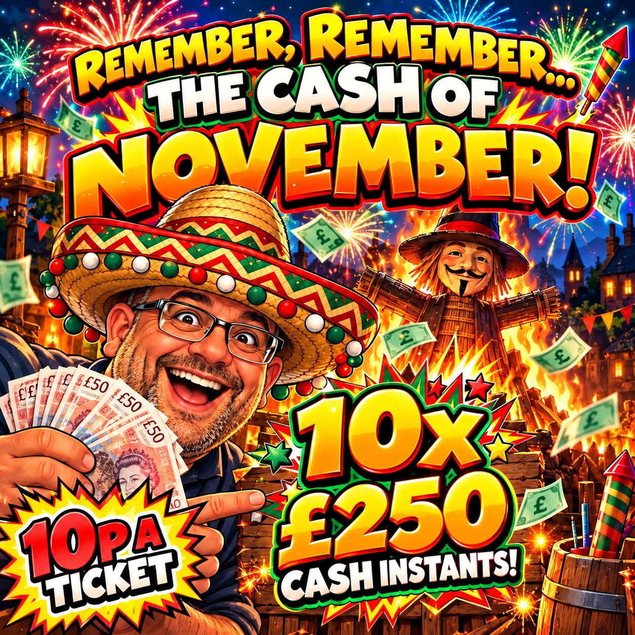 10x £250 Cash Instant