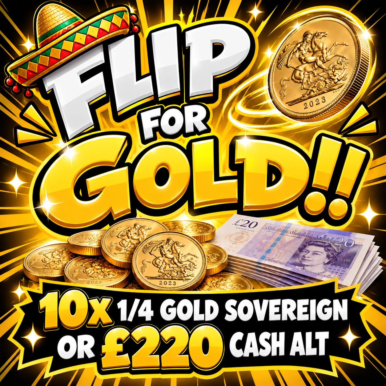 10x 1/4 Gold sovereign Or £220 Cash Alt