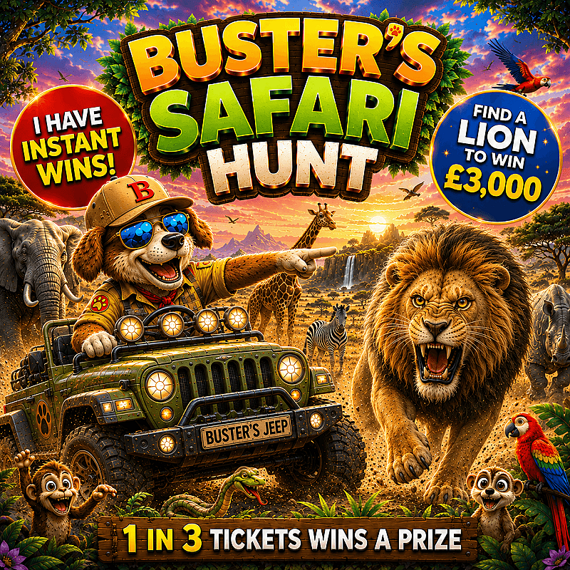 Buster's Safari Hunt 🦁 Find A Lion. Win £3000