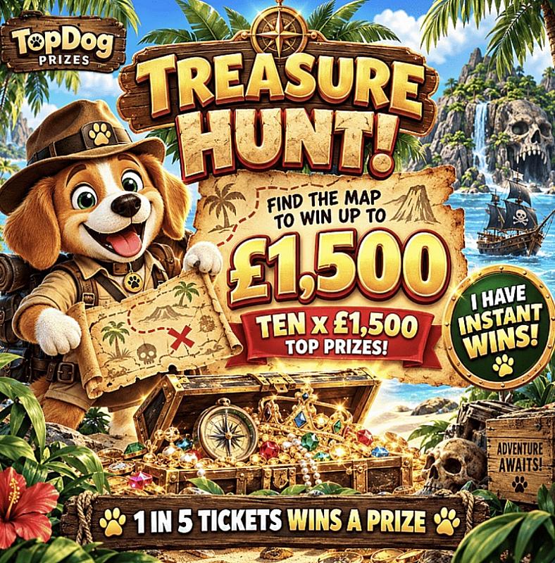The Treasure Hunt! Find a Map 🗺️ Win up to £1,500 Instantly!