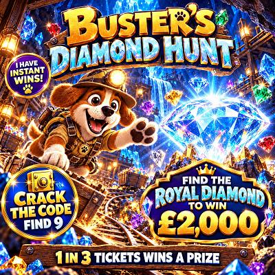 Buster's Diamond Hunt - Find The Diamonds. Win Big.
