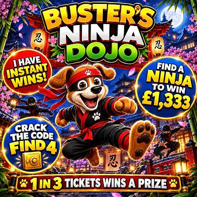 Buster's Ninja Dojo 🥷 Find a Ninja To Win £1333
