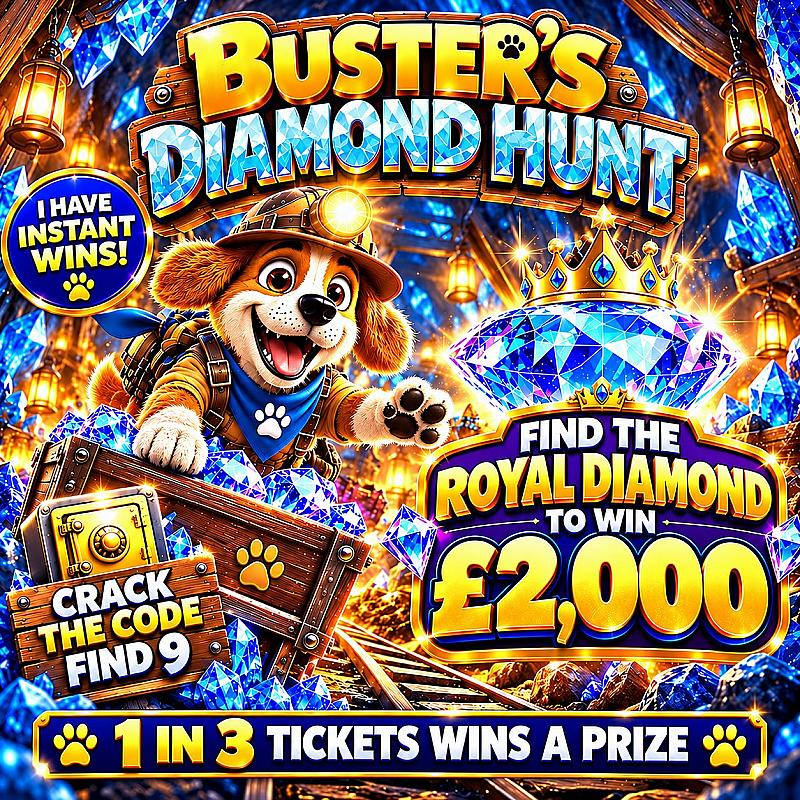 Buster's Diamond Hunt - Find The Diamonds. Win Big.