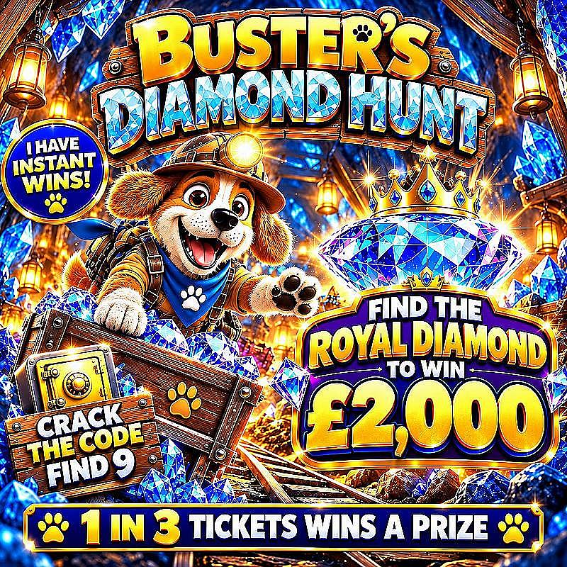 Buster's Diamond Hunt - Find The Diamonds. Win Big.