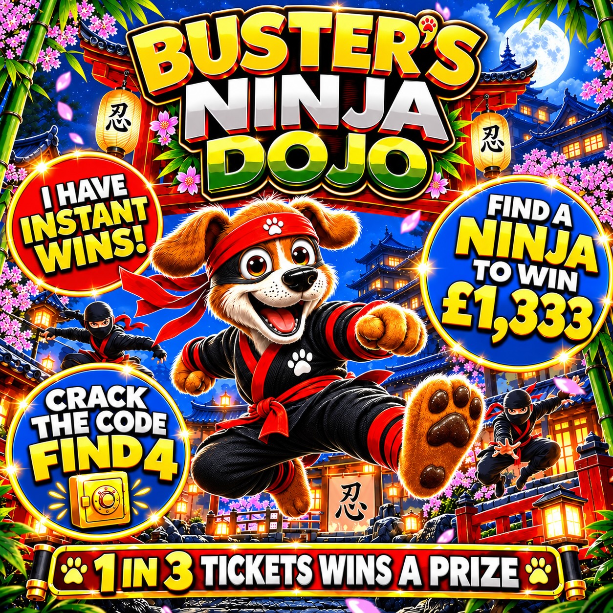 Buster's Ninja Dojo 🥷 Find a Ninja To Win £1333