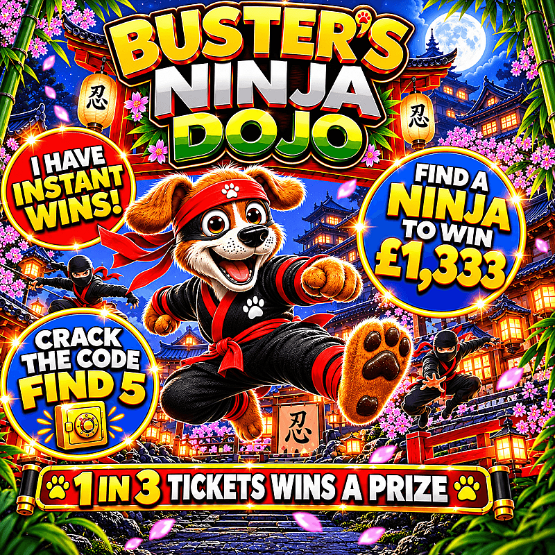Buster's Ninja Dojo 🥷 Find a Ninja To Win £1333