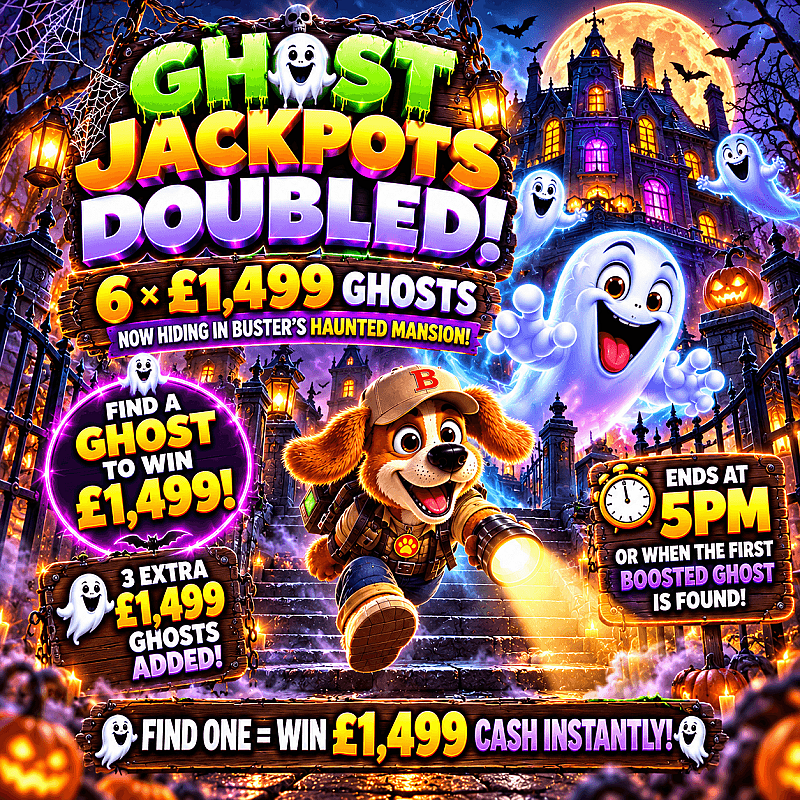 Buster's Haunted Mansion -👻 Find A Ghost. Win £1499