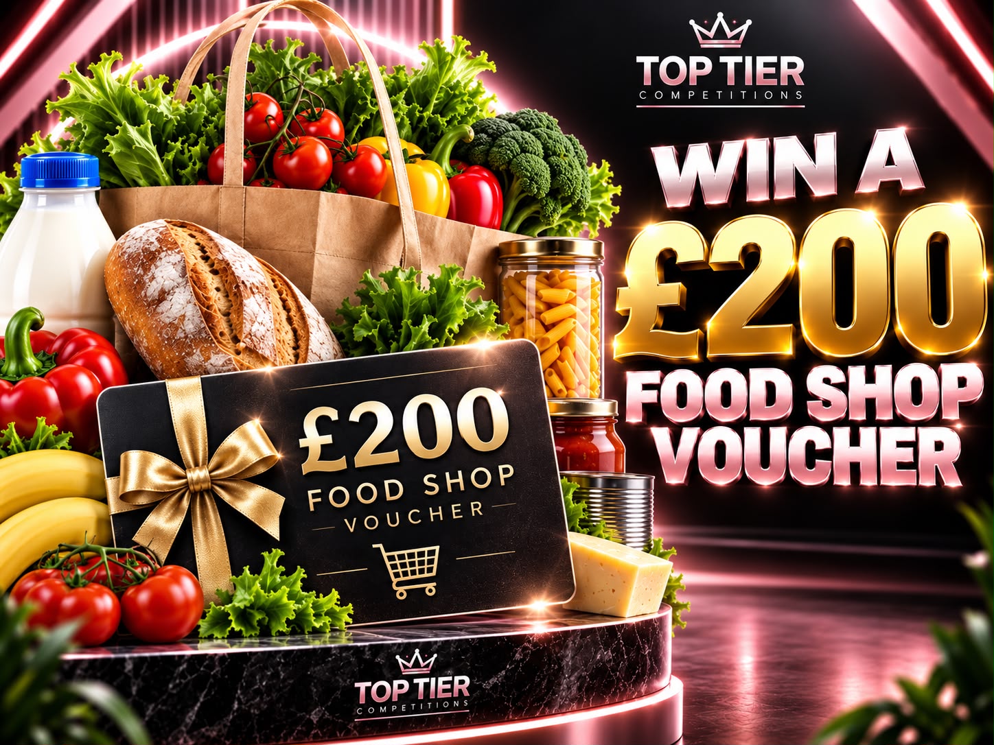 £200 FOOD SHOP VOUCHER OR £100