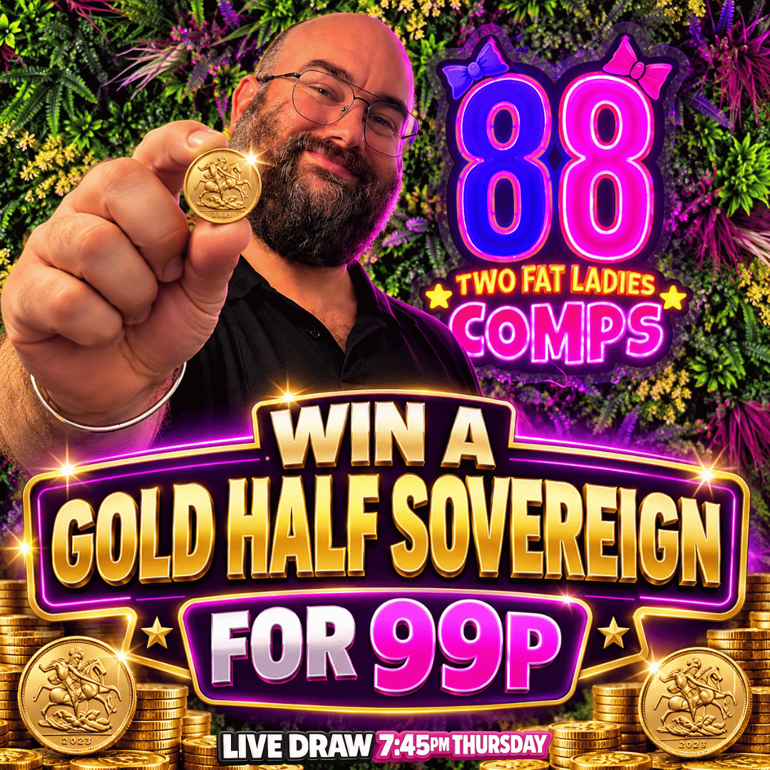 🪙 WIN A GOLD HALF SOVEREIGN OR £375 CASH FOR JUST 99P!