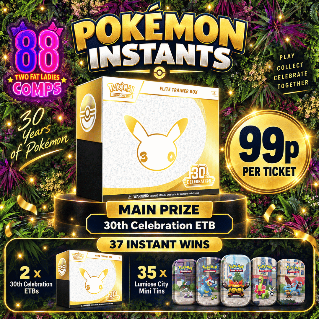 POKÉMON INSTANTS ⚡ 37 INSTANT WINS + ETB MAIN PRIZE | 99P A TICKET