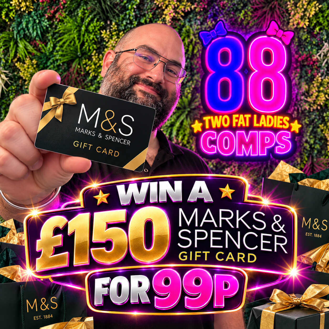 WIN A £150 M&S GIFT CARD OR £145 CASH FOR 99P 🛍️✨