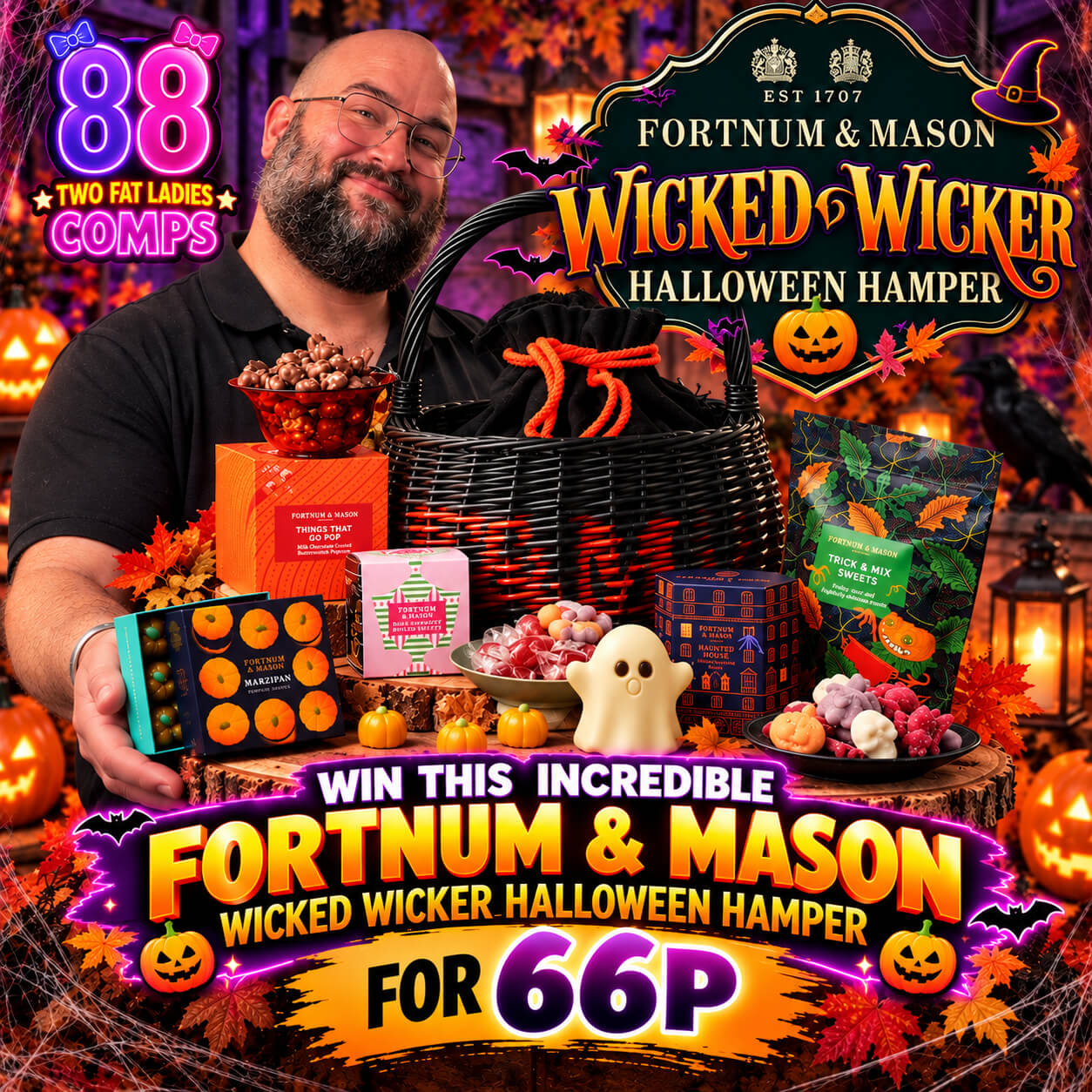 WIN A FORTNUM & MASON WICKED WICKER HALLOWEEN HAMPER OR £80 CASH FOR 66P 🎃👻