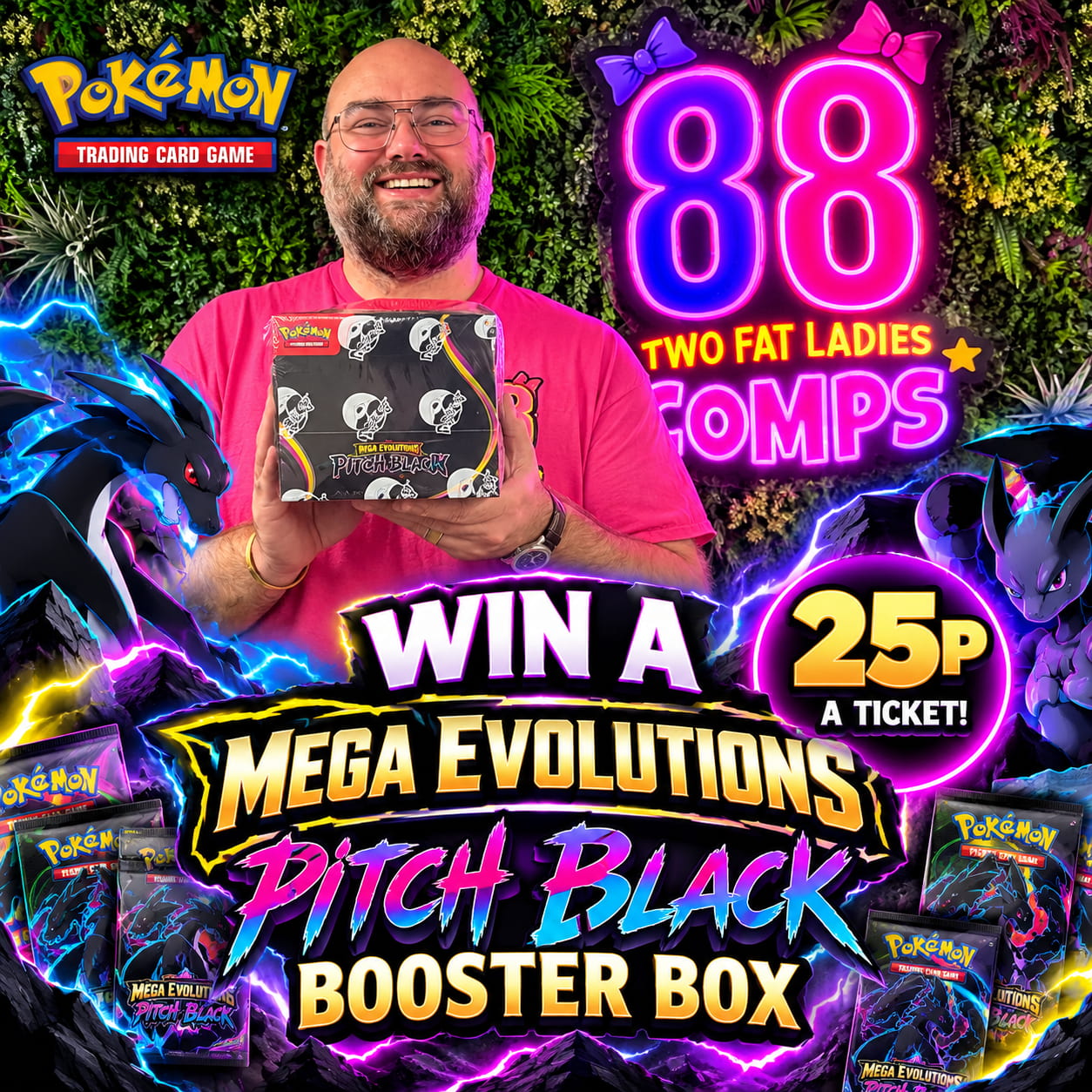 ⚡ WIN A POKÉMON MEGA EVOLUTIONS PITCH BLACK BOOSTER BOX or £150 CASH FOR JUST 25P! ⚡