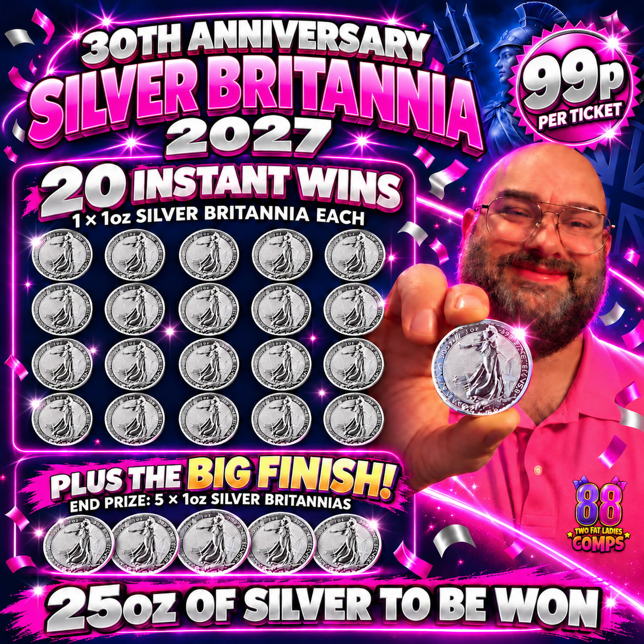 🪙 30TH ANNIVERSARY SILVER BRITANNIA ⚡ 20 INSTANT WINS + 🏆 5OZ END PRIZE