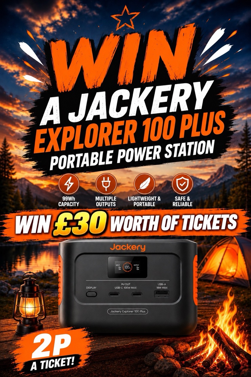 Win £30 worth of tickets into Jackery Explorer 100 Plus Power Station - 2p