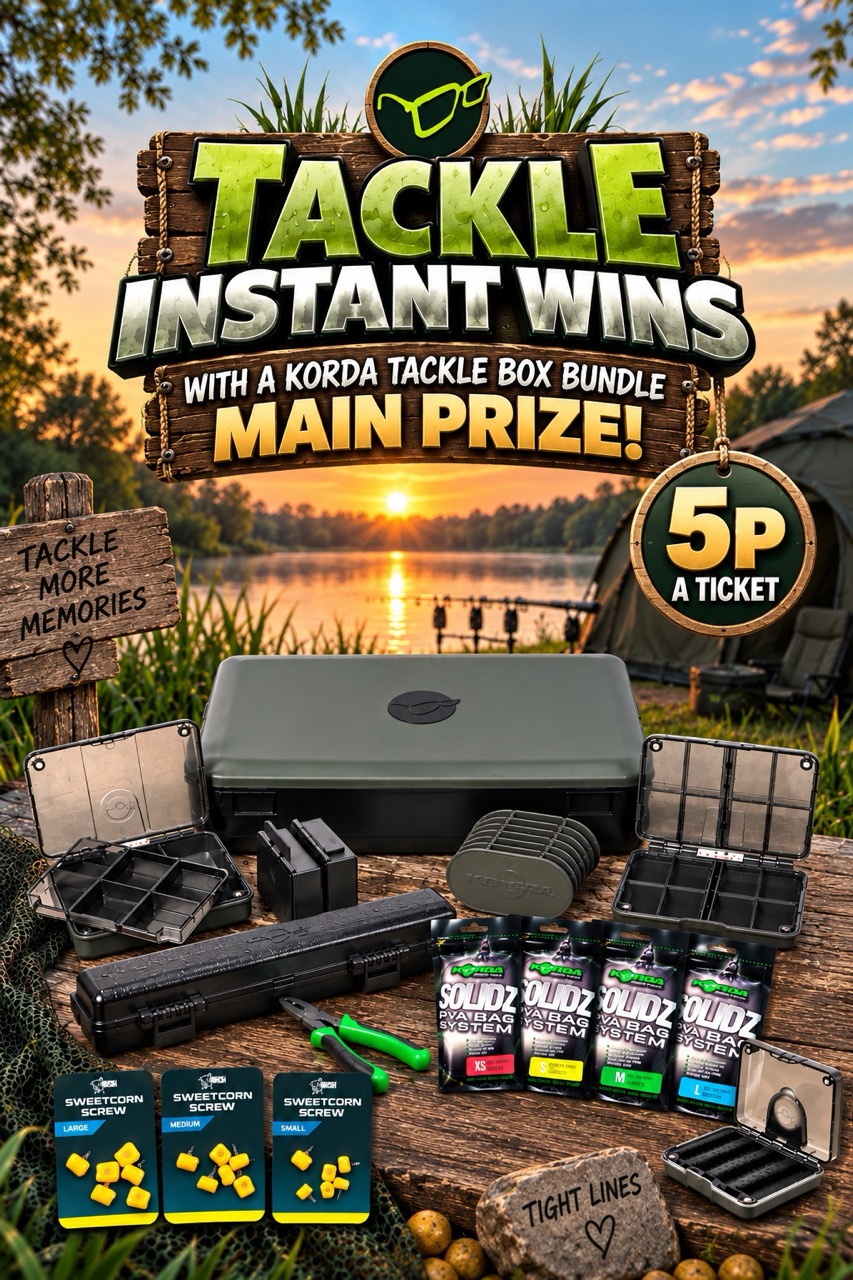 Win Tackle Instantly with a Korda Tackle Box Bundle Main Prize - 5p