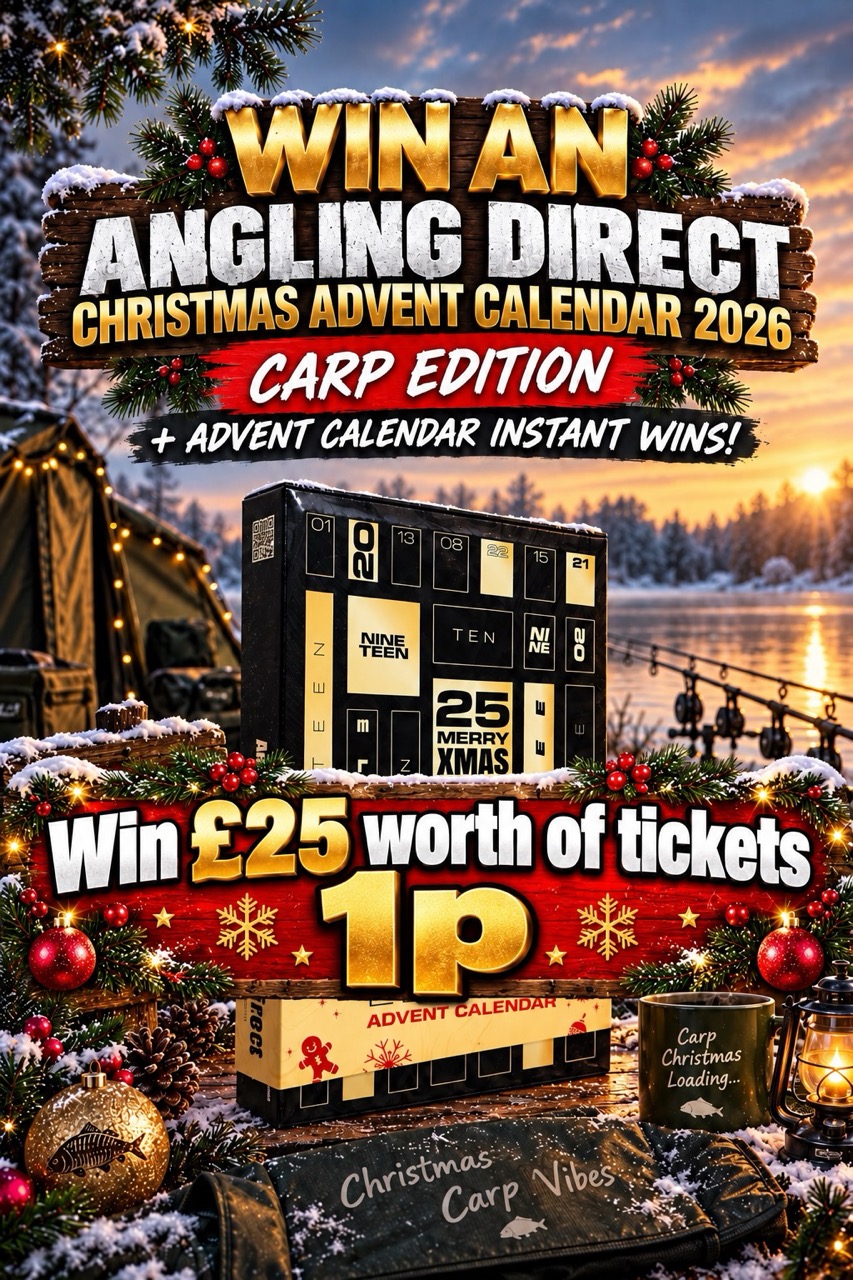 Win £25 worth of tickets into Angling Direct Christmas Advent Calendar 2026 Carp Edition - 1p