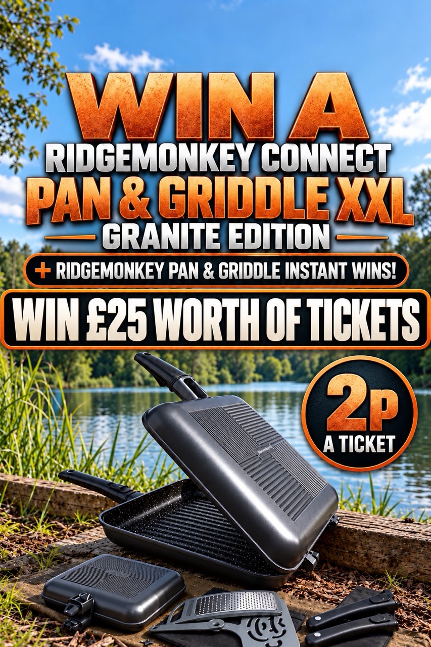 Win £25 worth of tickets into Ridgemonkey Connect Pan & Griddle XXL + Instant Wins - 2p