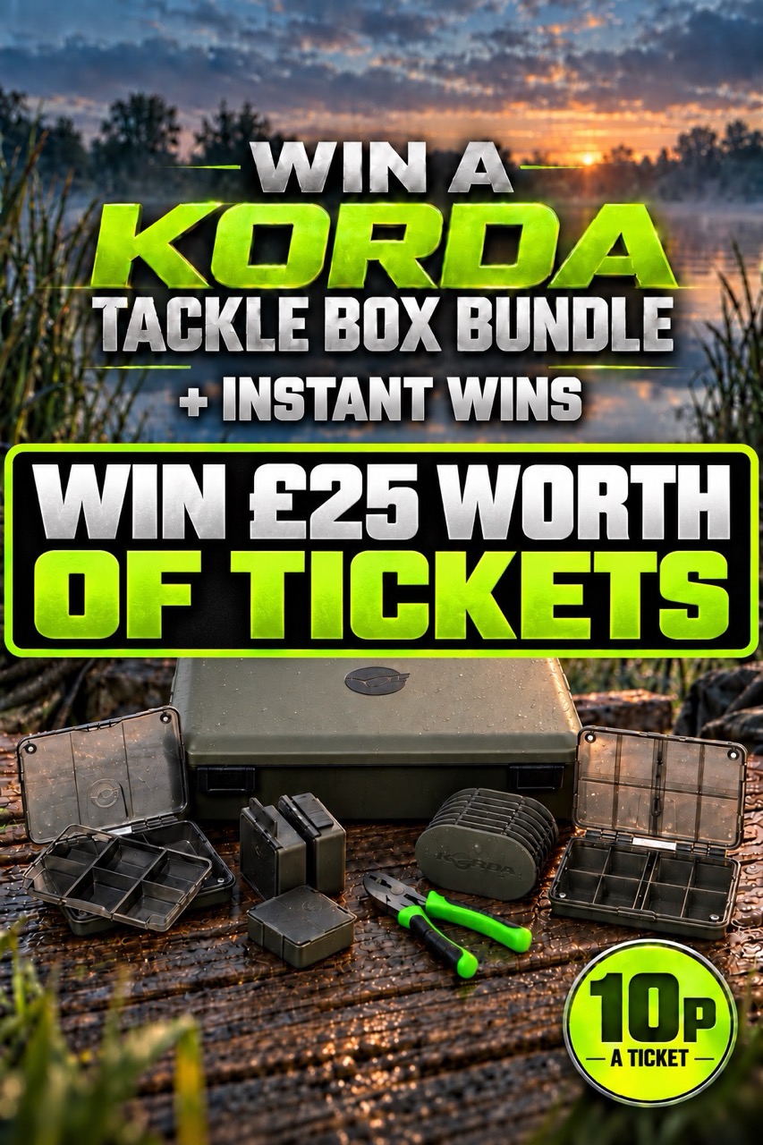Win £25 worth of tickets into Korda Tackle Box Bundle + Instant Wins - 10p