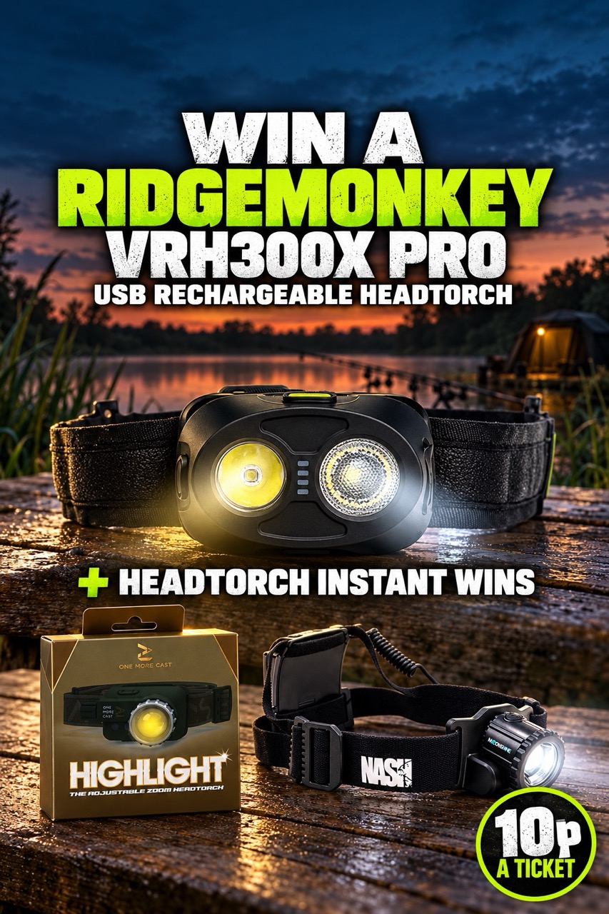 Ridgemonkey VRH300X Pro USB Rechargeable Headtorch + Headtorch Instant Wins  - 10p