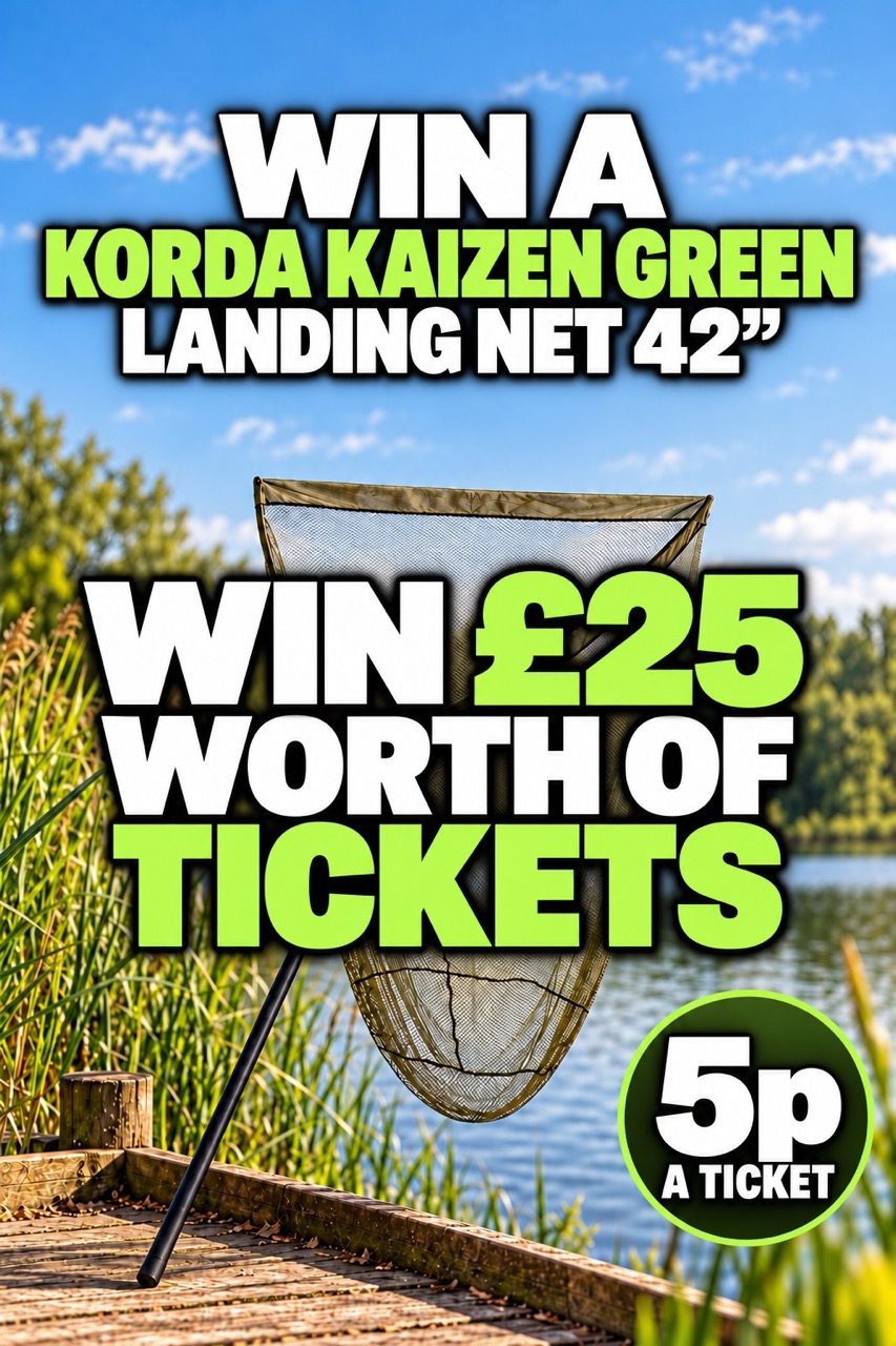 Win £25 worth of tickets into Korda Kaizen Green Landing Net 42" -  5p