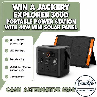 Win a JACKERY Explorer 300D Portable Power Station with 40 W Mini Solar Panel