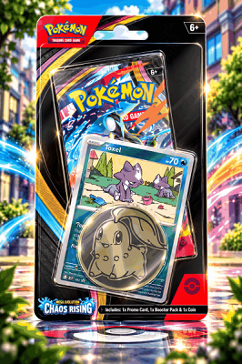 Pokémon TCG Mega Evolution - Chaos Rising 1-Pack Blister Toxel Promo & Coin