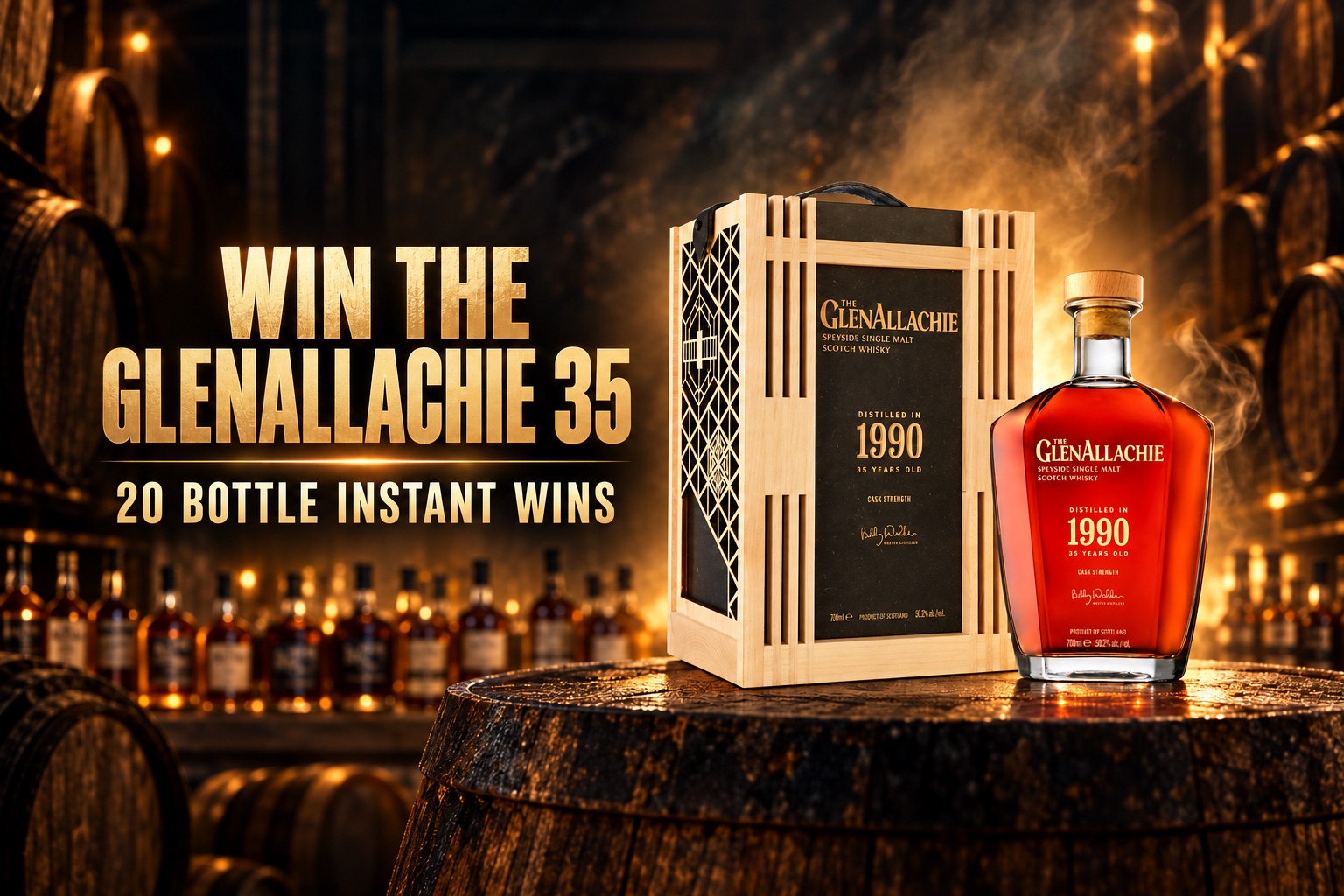 WIN THE GLENALLACHIE 35 YEAR OLD + 20 BOTTLE INSTANT WINS
