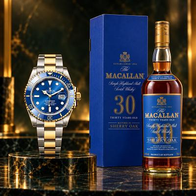 Rolex Submariner “Bluesy” OR The Macallan 30-Year-Old Sherry Oak 1990s